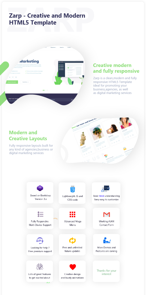 Zarp - Creative and Modern HTML5 Template